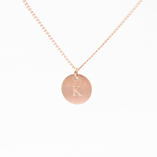 Uppercase Rose Gold Initial Necklace