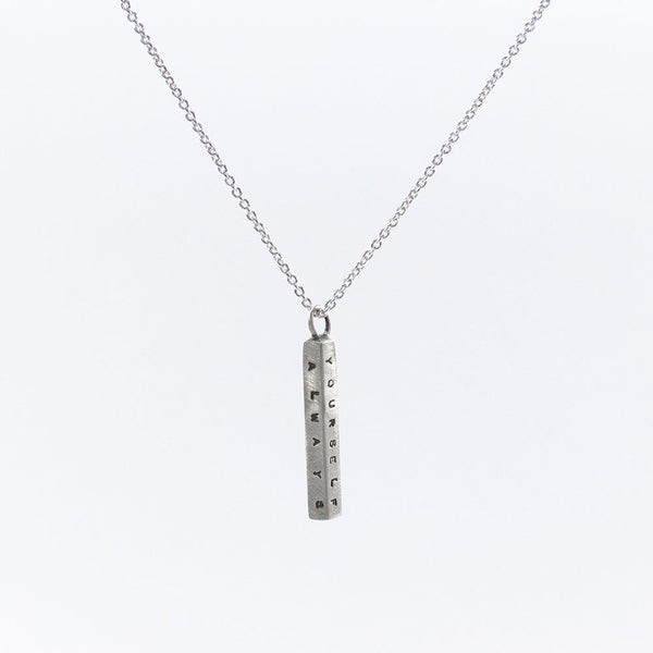 Small Letter Pressed Bar Necklace