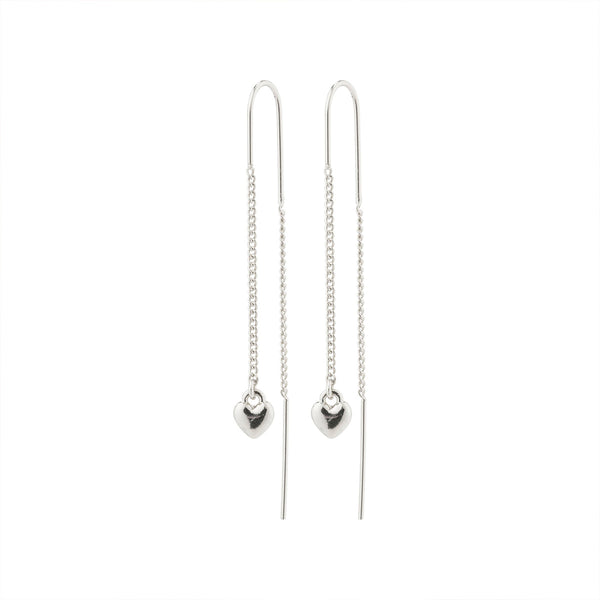 Afroditte Silver Plated Heart Pull Through Earrings